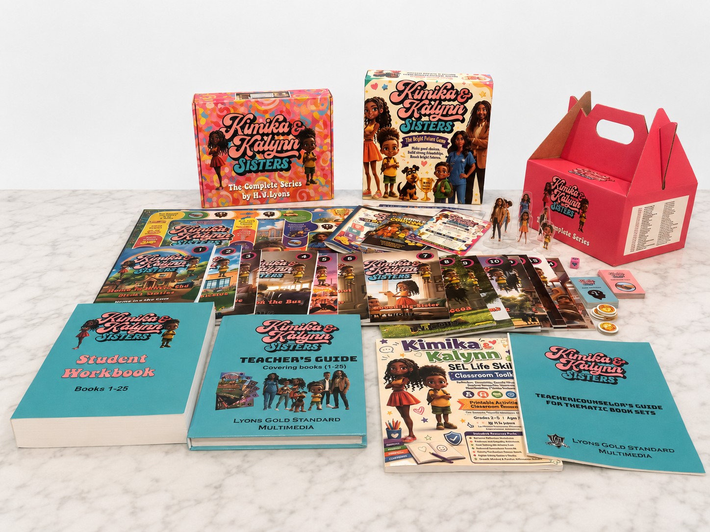 Kimika and Kalynn book collection, classroom resources, and Bright Future Game