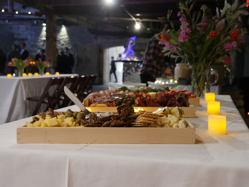 Wedding reception table and floral arrangements
